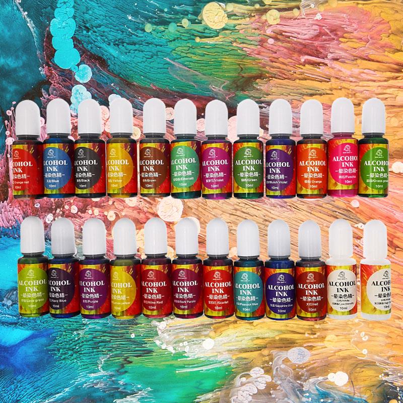 Resin Dye Alcohol - Чернила для творчества, 24 цвета, 10