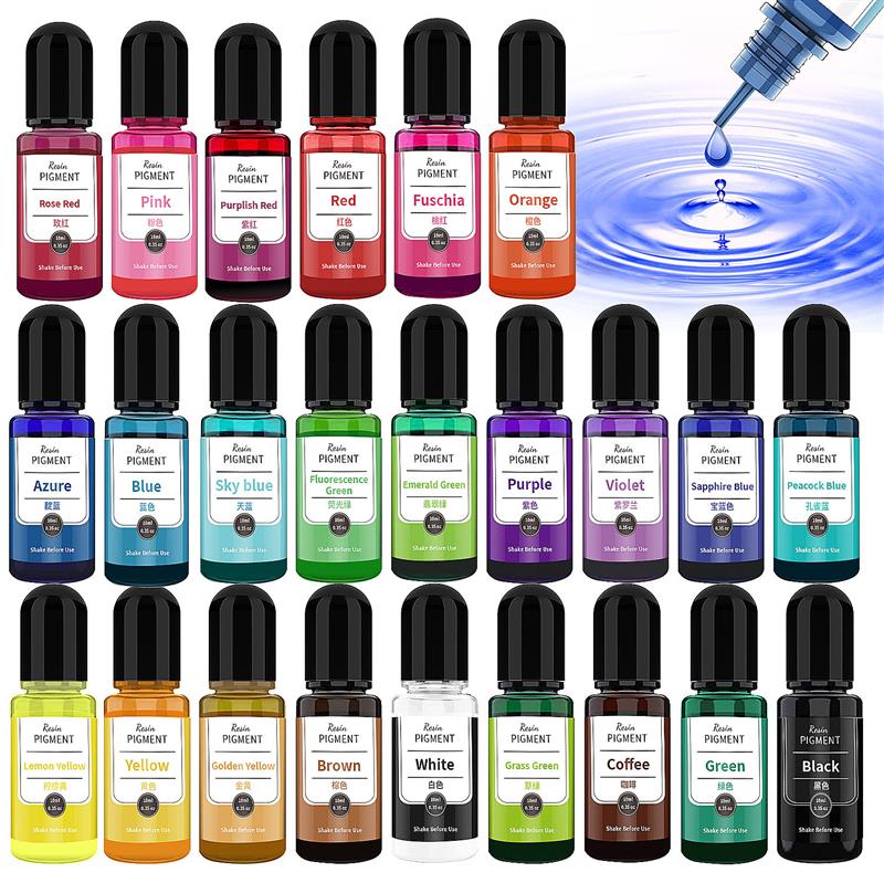 24 цвета, 10 мл/бутылка, пигме – обзор и цена Resin Dye Alcohol